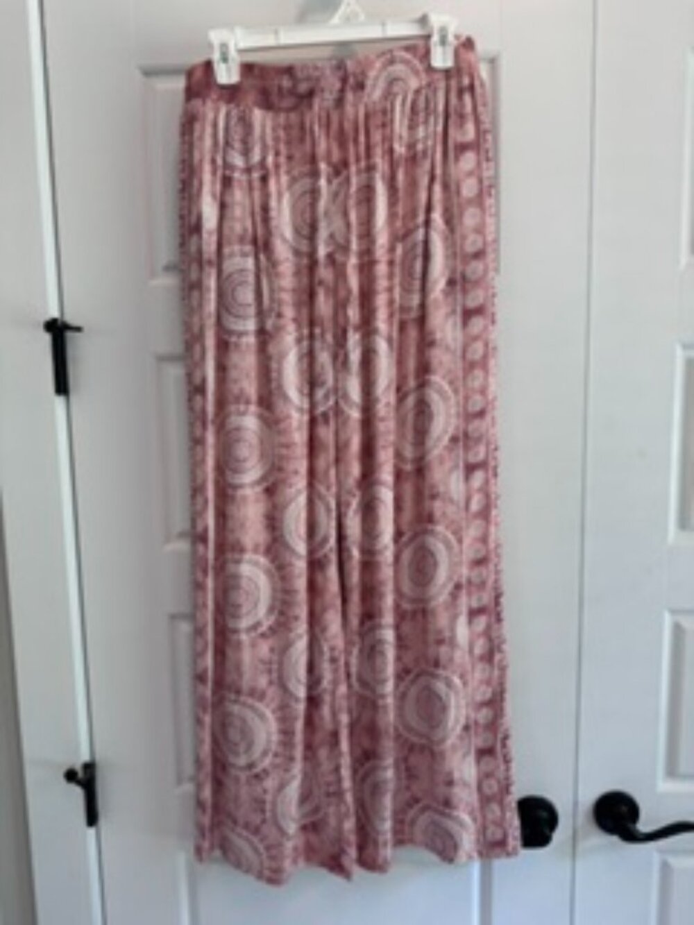 Lotus and Luna Pink Boho Palazzo Pants 100% Rayon Handmade Thailand XL